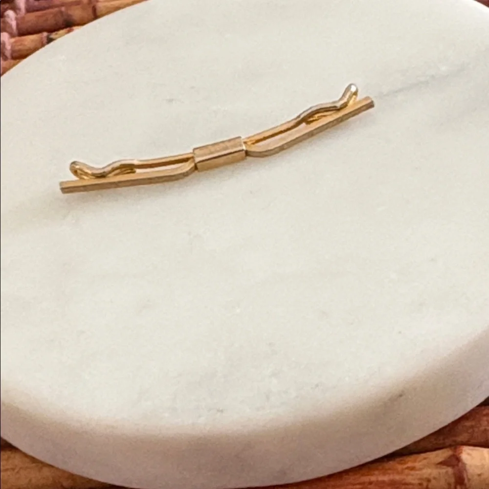 Vintage Collar Bar Tie Clip Gold Tone